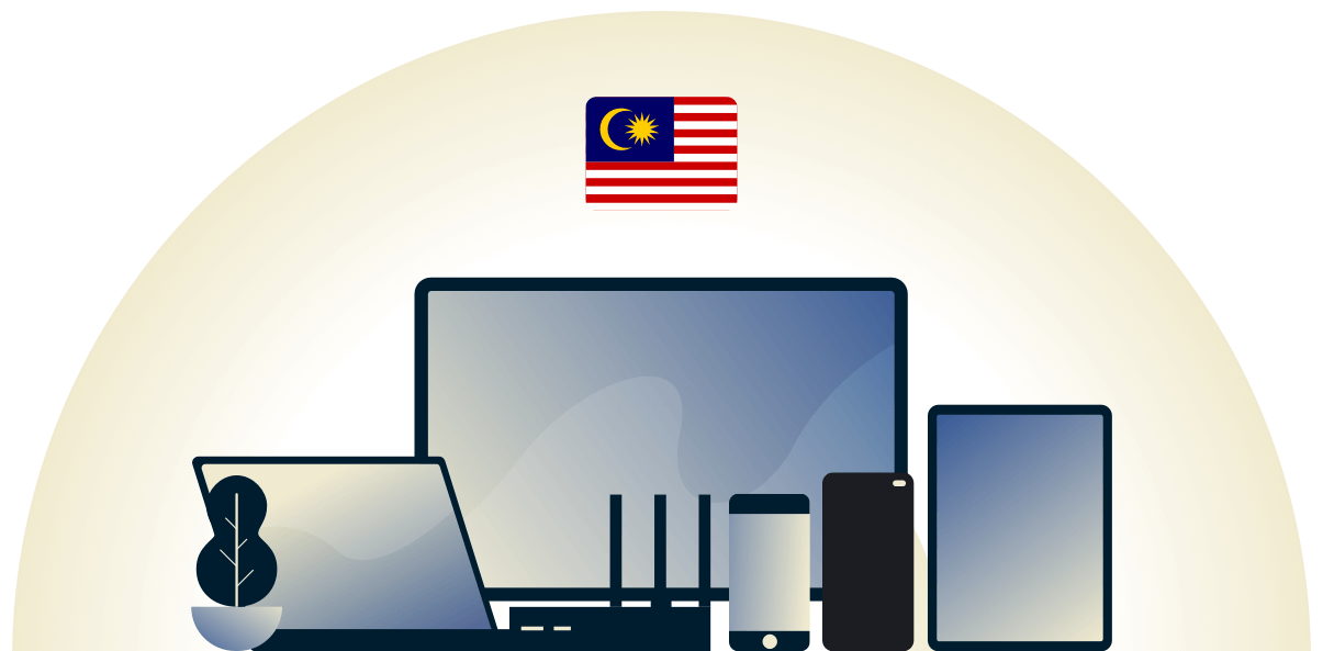 VPN suojaa eri laitteita Malesiassa.